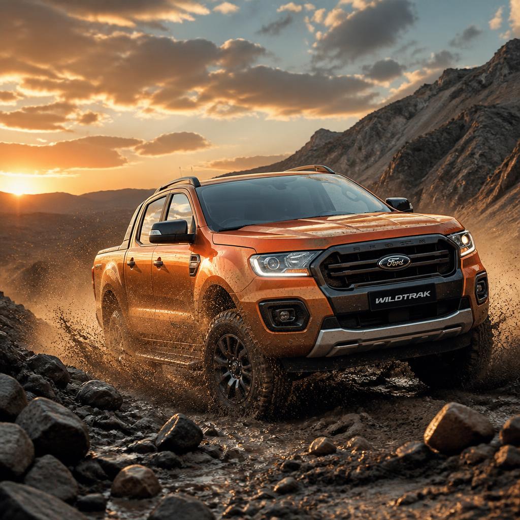 Rugged 4x4 off-roading through rocky terrain